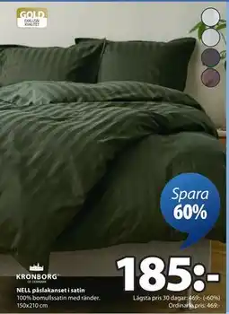 JYSK NELL påslakanset i satin erbjuda