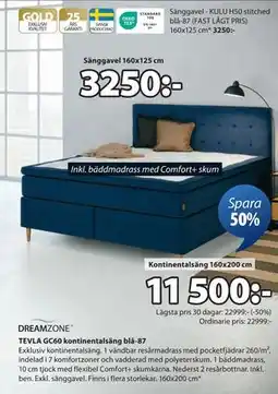 JYSK TEVLA GC60 kontinentalsäng blå-87 erbjuda