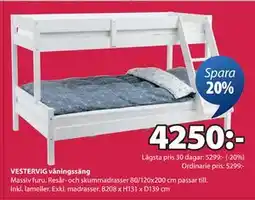 JYSK VESTERVIG våningssäng erbjuda