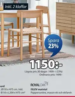 JYSK ISLEV matstol erbjuda