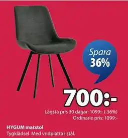 JYSK HYGUM matstol erbjuda