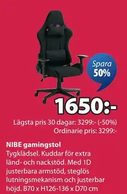 JYSK NIBE gamingstol erbjuda