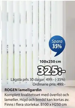 JYSK ROGEN lamellgardin erbjuda