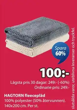 JYSK HAGTORN fleecepläd erbjuda