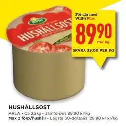 Willys HUSHÅLLSOST, Medlemspris erbjuda
