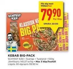 Willys KEBAB BIG-PACK, Medlemspris erbjuda