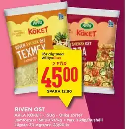 Willys RIVEN OST, Medlemspris erbjuda