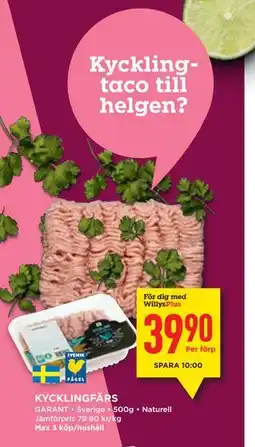 Willys KYCKLINGFÄRS, Medlemspris erbjuda