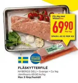 Willys Hemma FLÄSKYTTERFILÉ, Medlemspris erbjuda