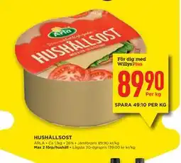 Willys Hemma HUSHÅLLSOST, Medlemspris erbjuda