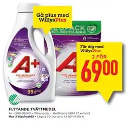 Willys FLYTANDE TVÄTTMEDEL, Medlemspris erbjuda