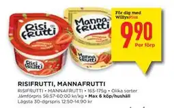 Willys RISIFRUTTI, MANNAFRUTTI, Medlemspris erbjuda