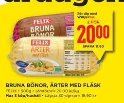 Willys Hemma BRUNA BÖNOR, ÄRTER MED FLÄSK, Medlemspris erbjuda