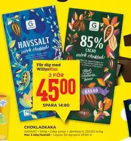 Willys CHOKLADKAKA, Medlemspris erbjuda