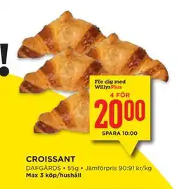 Willys Hemma CROISSANT, Medlemspris erbjuda