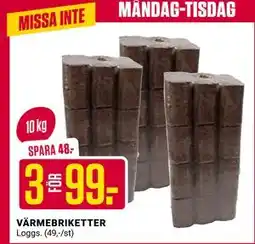 ÖoB VÄRMEBRIKETTER erbjuda