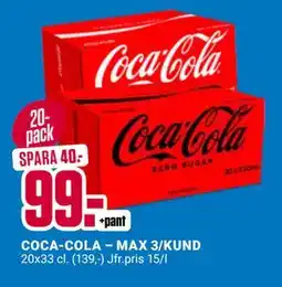 ÖoB COCA-COLA – MAX 3/KUND erbjuda
