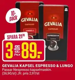 ÖoB GEVALIA KAPSEL ESPRESSO & LUNGO erbjuda