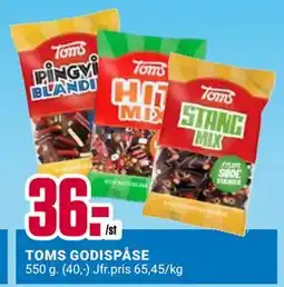 ÖoB TOMS GODISPÅSE erbjuda