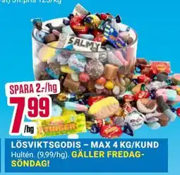 ÖoB LÖSVIKTSGODIS – MAX 4 KG/KUND erbjuda