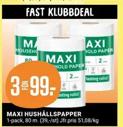 ÖoB MAXI HUSHÅLLSPAPPER, Medlemspris erbjuda