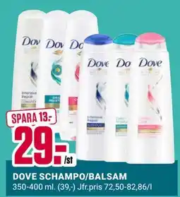 ÖoB DOVE SCHAMPO/BALSAM erbjuda