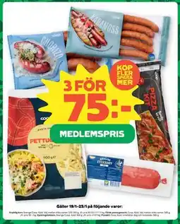 Coop Daglivs Färsk pasta/gnocchi, Medlemspris erbjuda