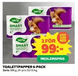 Coop Daglivs TOALETTPAPPER 6-PACK, Medlemspris erbjuda