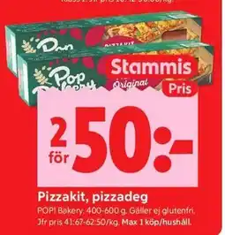 ICA Kvantum Pizzakit, pizzadeg, Medlemspris erbjuda