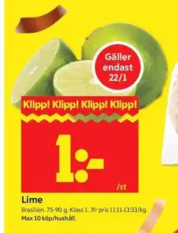 ICA Kvantum Lime erbjuda