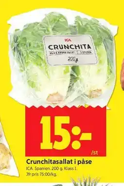 ICA Kvantum Crunchitasallat i påse erbjuda