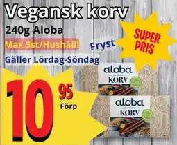 Supergrossen Vegansk korv erbjuda