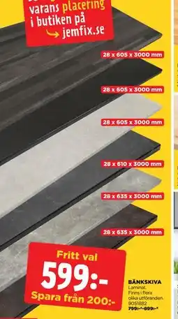 Jem&Fix BÄNKSKIVA erbjuda