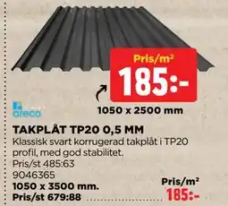 Jem&Fix TAKPLÅT TP20 0,5 MM erbjuda