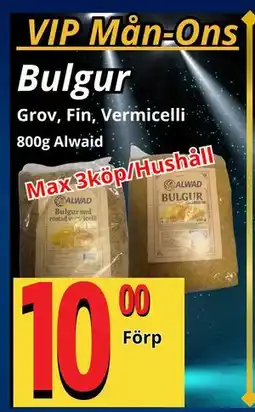 Supergrossen Bulgur, Medlemspris erbjuda