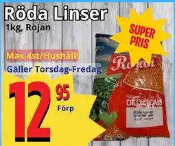 Supergrossen Röda Linser erbjuda