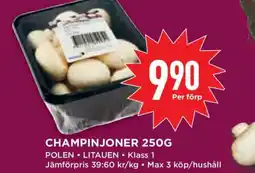 Willys Champinjoner 250g erbjuda