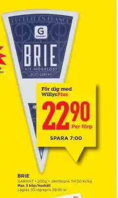 Willys BRIE erbjuda
