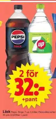 ICA Supermarket Läsk (Pepsi, Zingo, 7-up) erbjuda