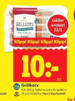 ICA Supermarket Grillkorv erbjuda