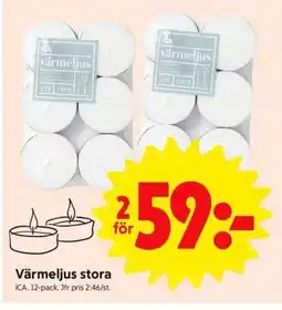 ICA Supermarket Värmeljus stora erbjuda