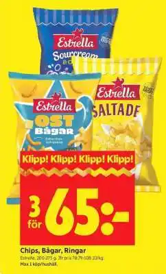 ICA Supermarket CHIPS, BÅGAR, RINGAR erbjuda