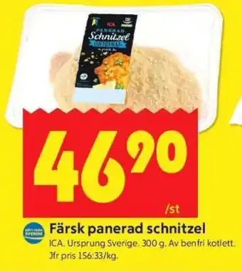 ICA Supermarket FÄRSK PANERAD SCHNITZEL erbjuda