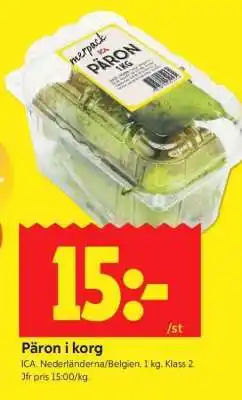 ICA Supermarket PÄRON I KORG erbjuda