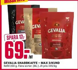 ÖoB GEVALIA SNABBKAFFE erbjuda
