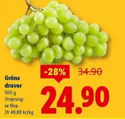 Lidl Gröna druvor erbjuda