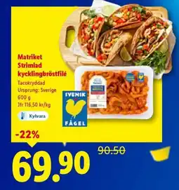 Lidl Matriket Strimlad kycklingbröstfilé erbjuda
