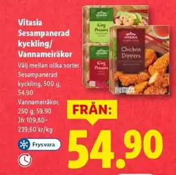 Lidl Vitasia Sesampanerad kyckling/ Vannameiräkor erbjuda
