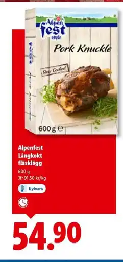 Lidl Alpenfest Långkokt fläsklägg erbjuda