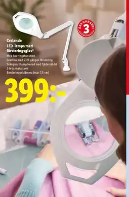 Lidl Crelando LED-lampa med förstoringsglas erbjuda
